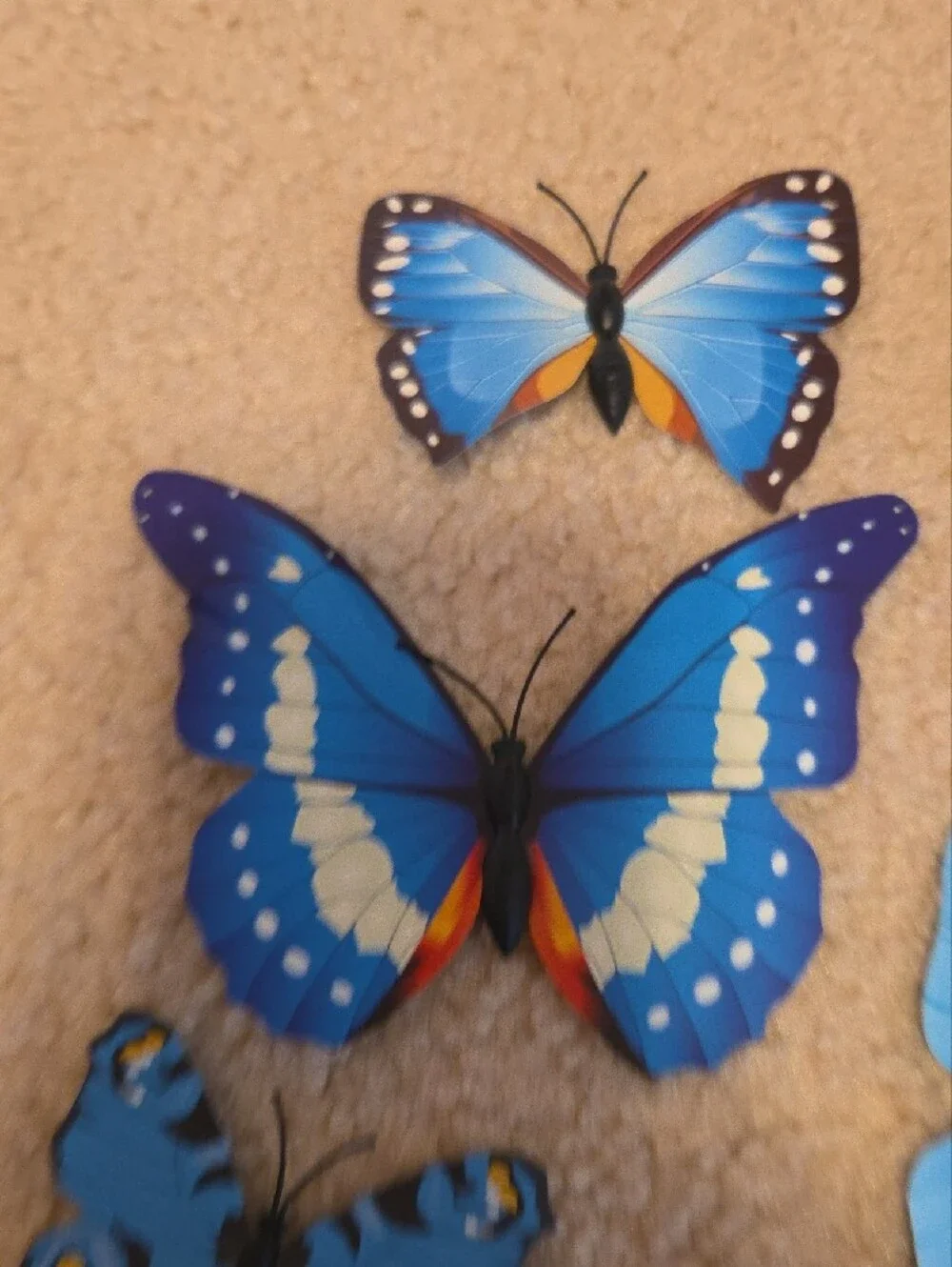 Blue Butterfly Wall Decor Set - Decorative Home Wall Art